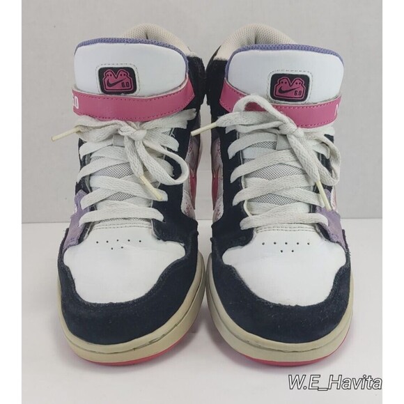 Nike 6.0 Air Mogan Mid Premium Skate Shoes WHT/BLK/PINK/PURPLE Women's US 8.5 - Picture 10 of 16